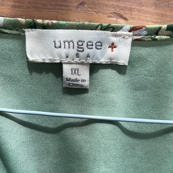 Umgee 1XL middi dress, olive green with floral pattern - Picture 3 of 5